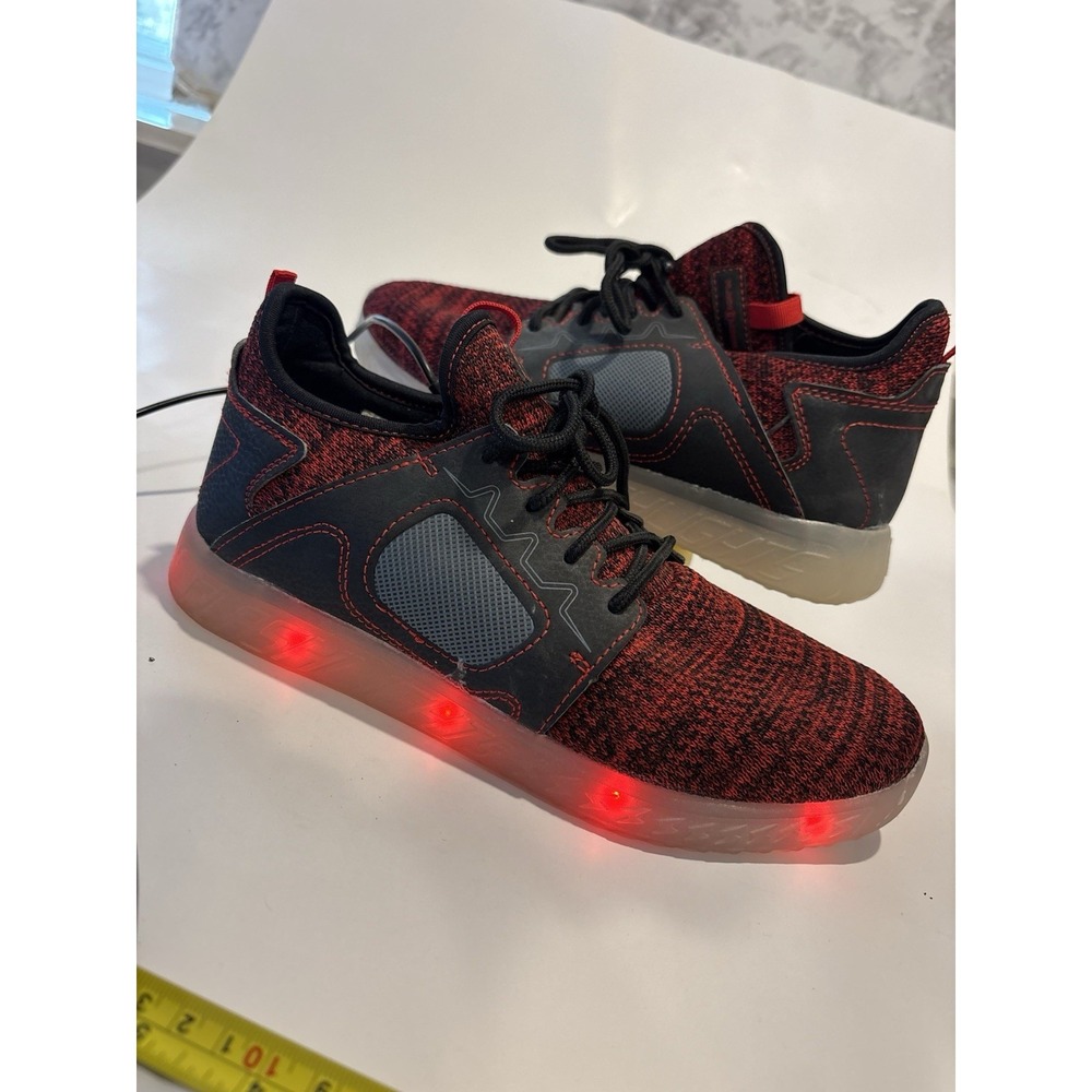 Flash Lights Walking Comfort Light Up Rechargable Red Size Mens 7